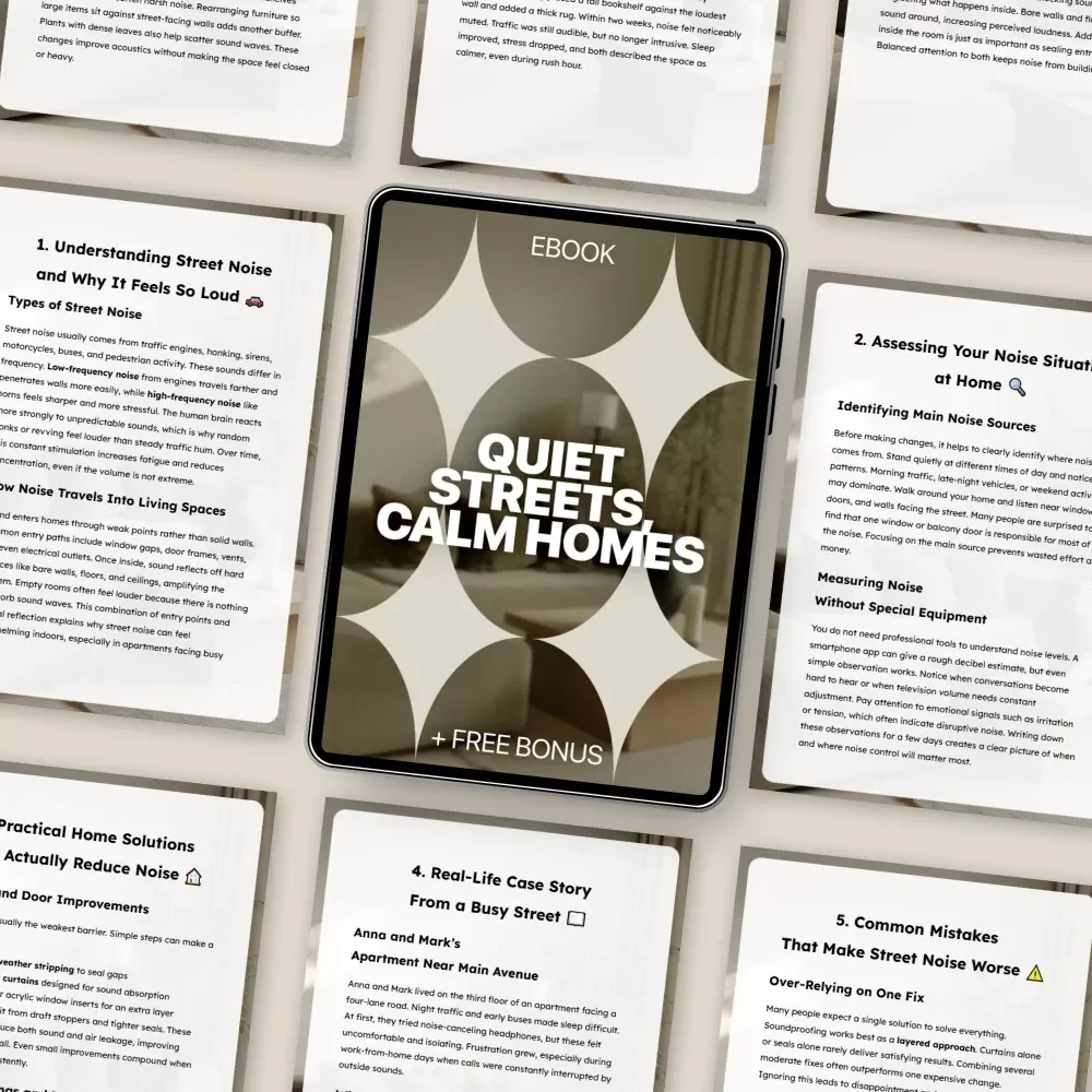 Quiet Streets, Calm Homes: A Practical eBook Guide on how to reduce street noise & Create a Peaceful Home