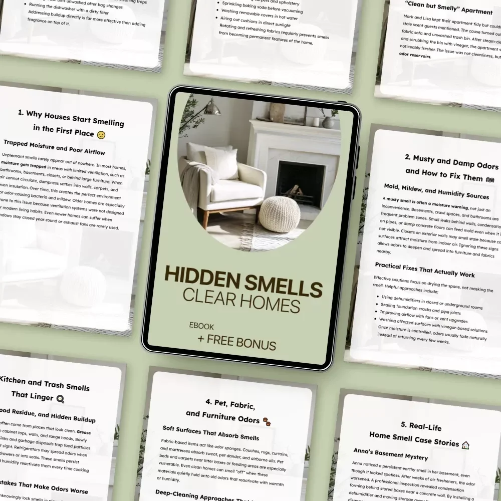 Hidden Smells, Clear Homes – A Practical eBook Guide to House Smells Causes and Fixes for Fresh, Odor-Free Living