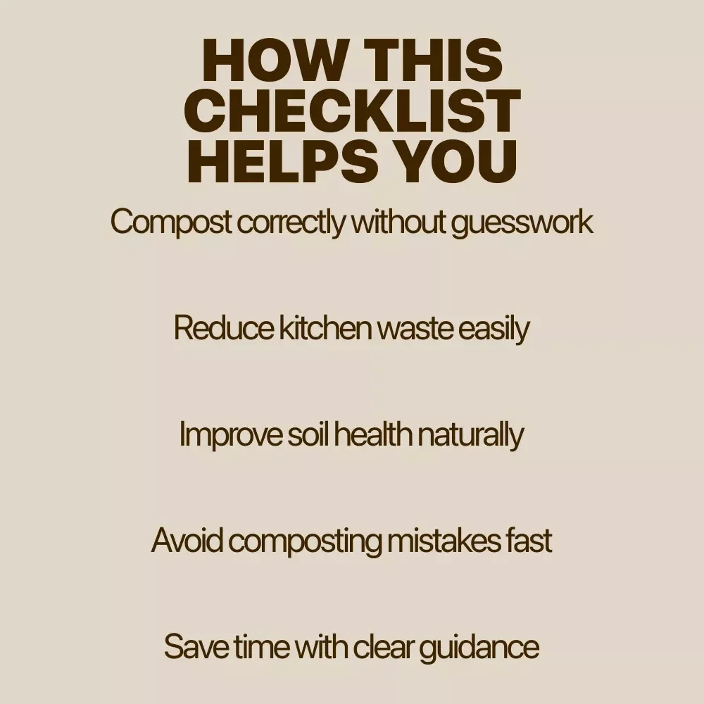 Home & Garden Checklist: Compost-Safe Kitchen Scraps | Easy Composting Guide for Beginners & Sustainable Living