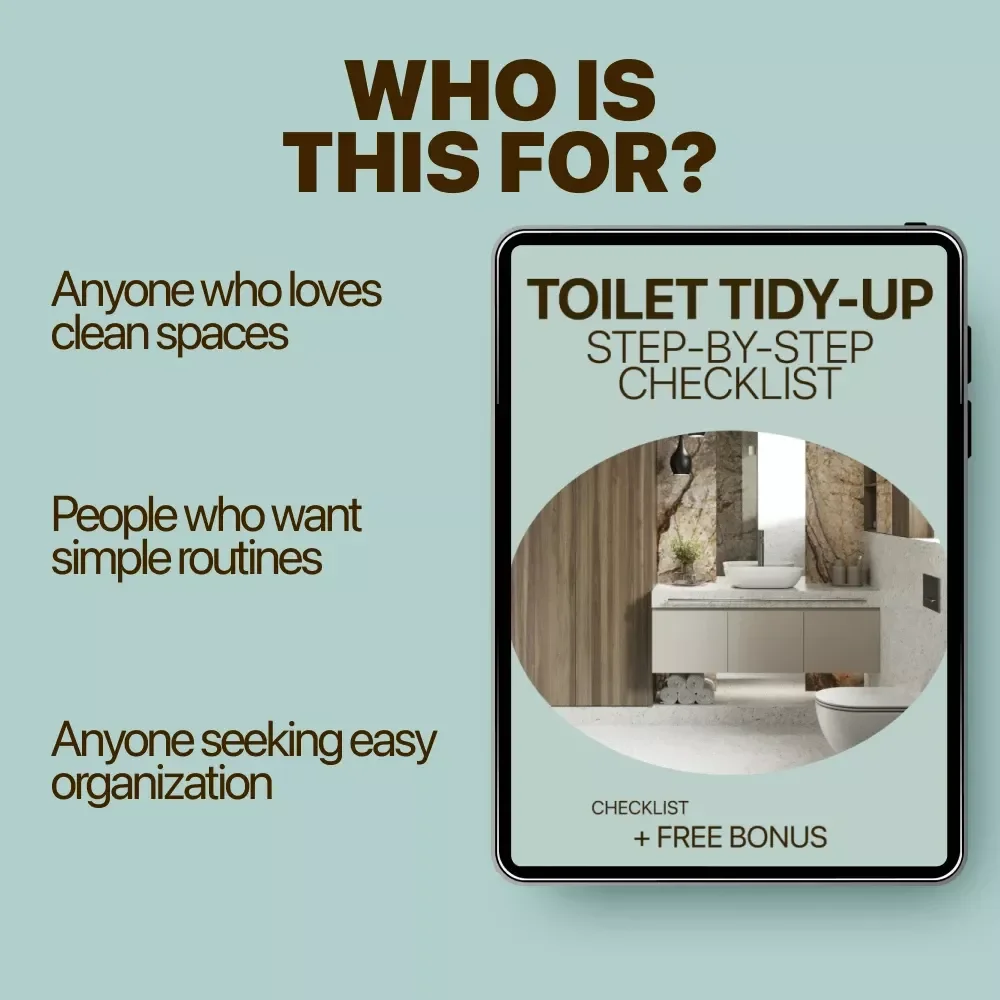 Toilet Tidy-Up: Step-by-Step Checklist | Toilet Area Cleaning Guide | Bathroom Cleaning Printable