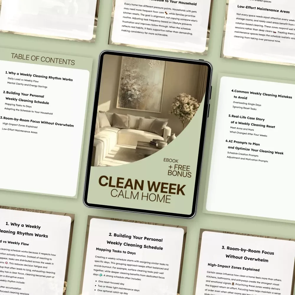 Clean Week, Calm Home: A Weekly Home Cleaning Schedule eBook for Stress-Free Living