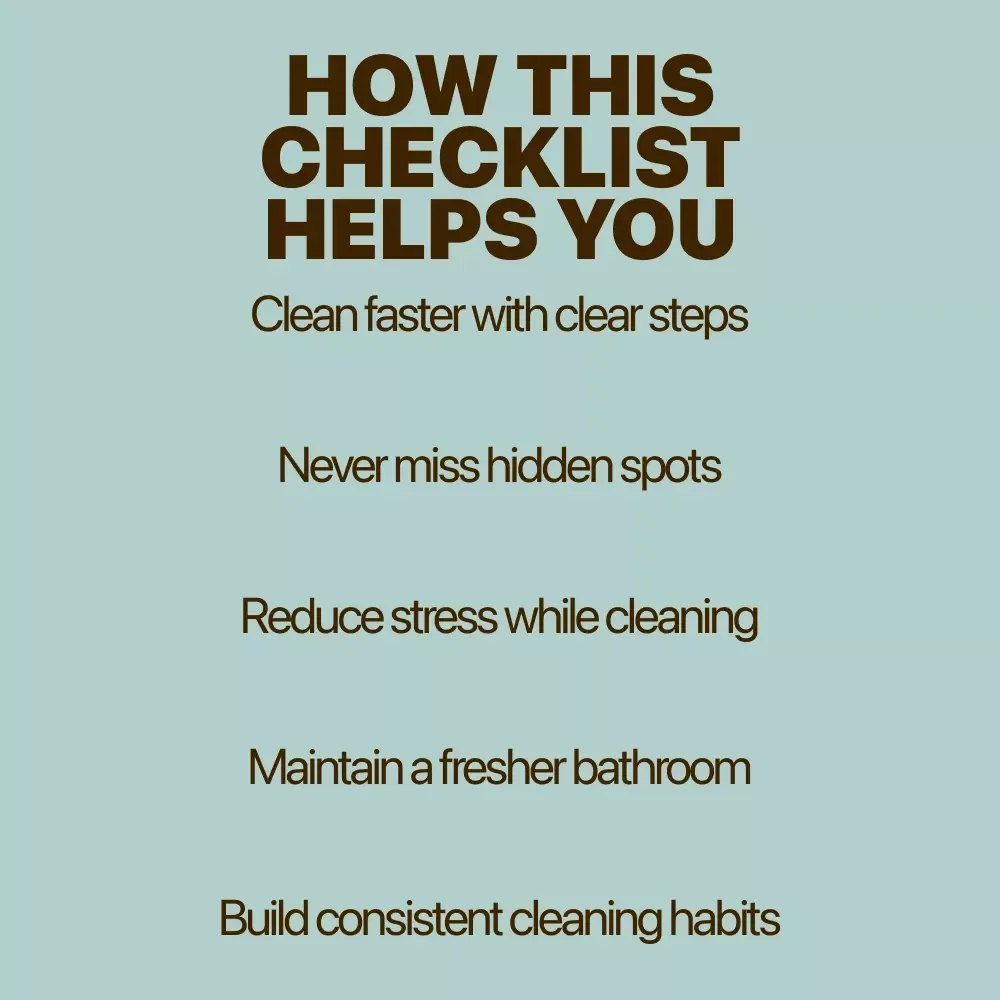 Toilet Tidy-Up: Step-by-Step Checklist | Toilet Area Cleaning Guide | Bathroom Cleaning Printable