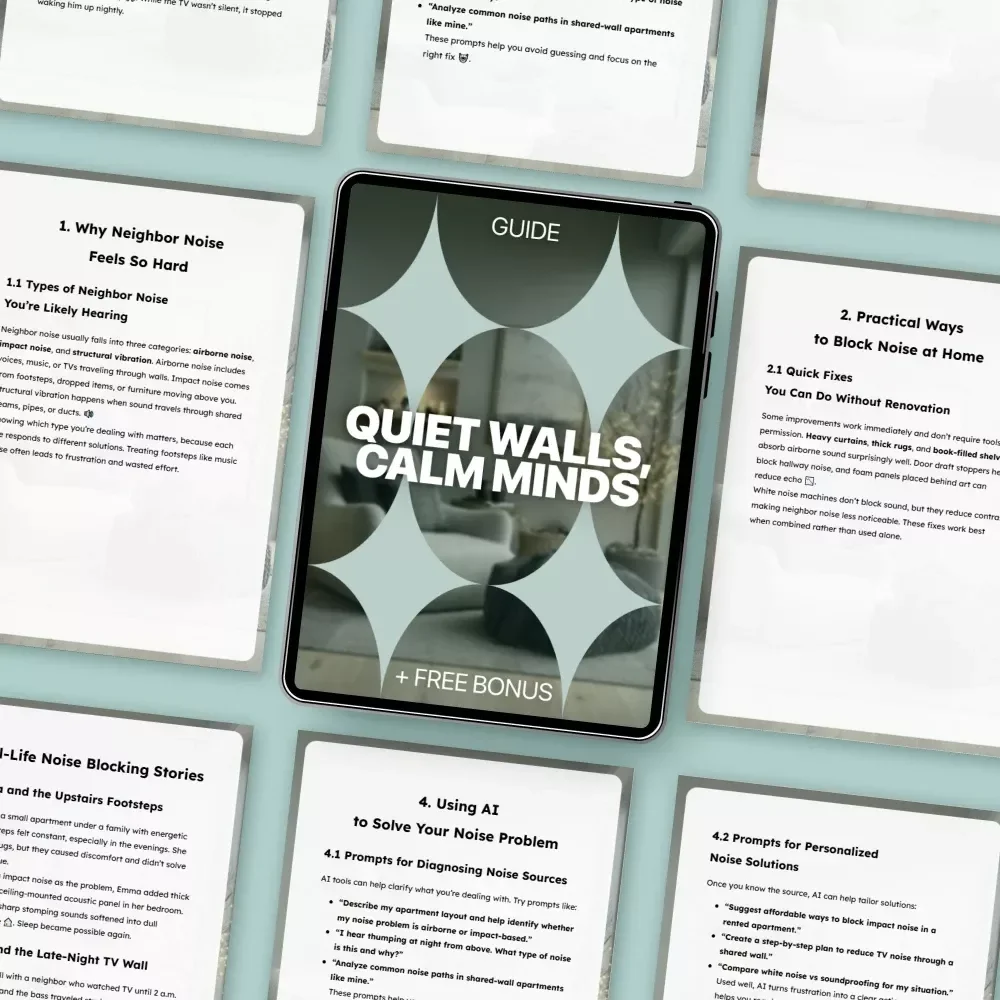 Quiet Walls, Calm Minds – A Practical Guide on how to block neighbor noise for Apartments, Condos & Shared Walls