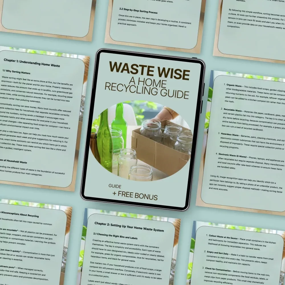 Waste Wise: A Home Recycling Guide | Simple Home Waste Sorting System, Eco-Friendly Living Guide & Digital Download