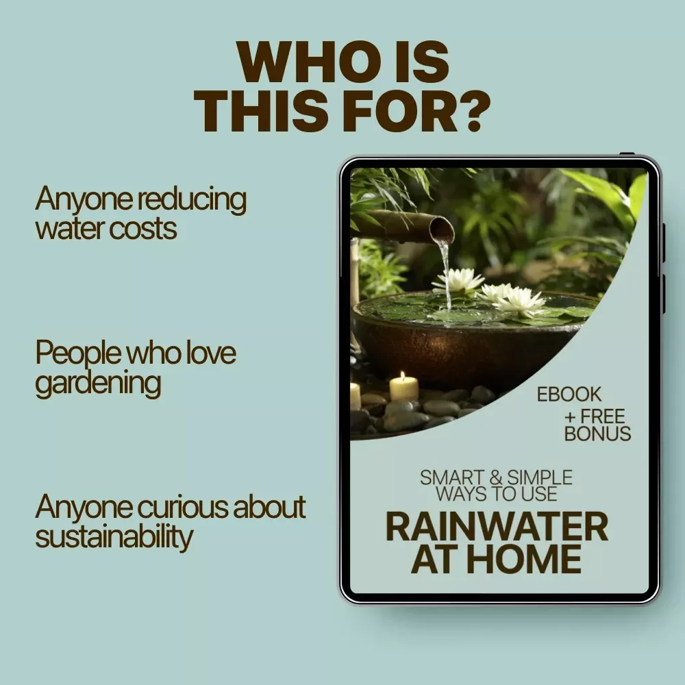 Smart & Simple Ways to Use Rainwater at Home | Practical rainwater use eBook for Sustainable Living, Water Saving Guide, Eco-Friendly Home Resource