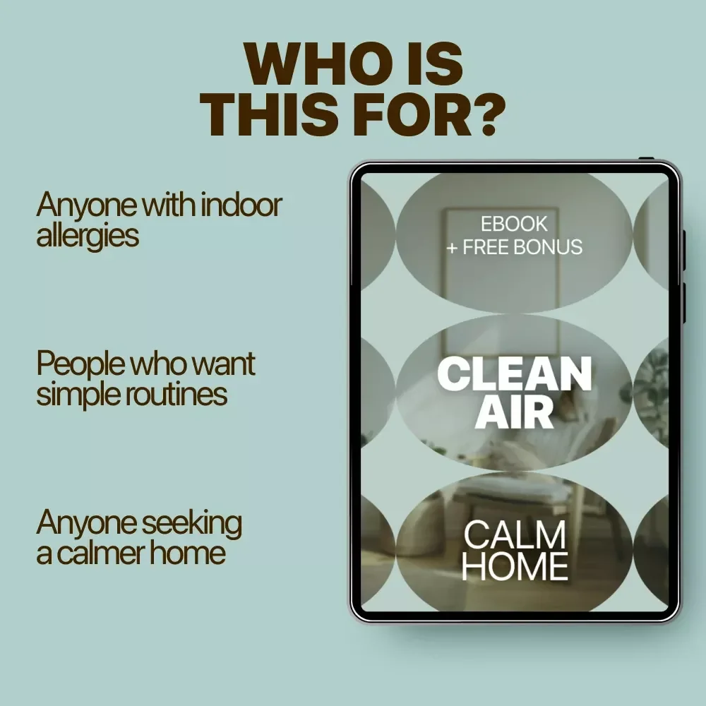 Clean Air, Calm Home | Allergy-Friendly Cleaning Routines for Allergies eBook | Dust-Reducing Home Reset Guide