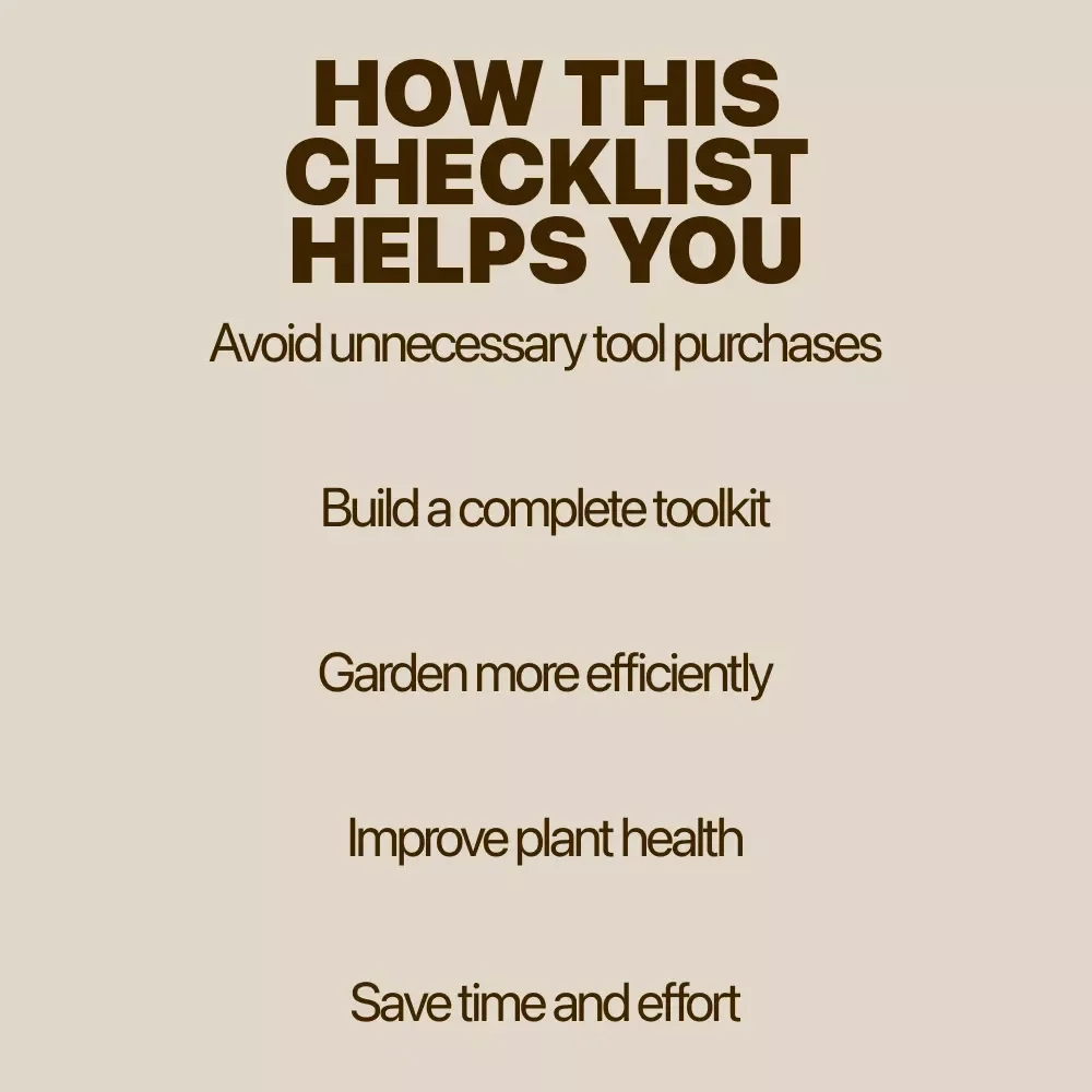 Essential Garden Tools Checklist: Everything You Need for a Thriving Garden | Printable Essential Garden Tools List for Beginners & Experienced Gardeners