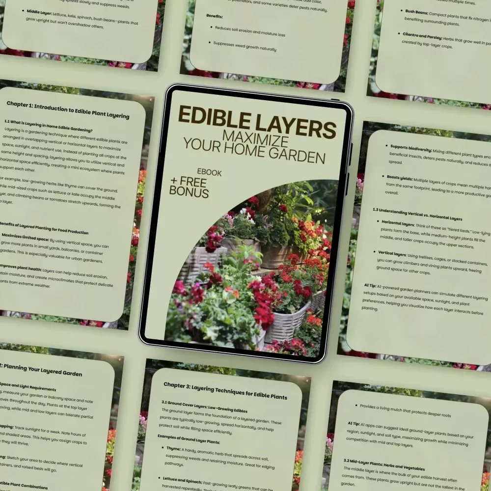 Edible Layers: Maximize Your Home Garden | Smart Guide to Home Edible Plants Layering Ideas, Vertical Growing & Space-Saving Food Gardening eBook