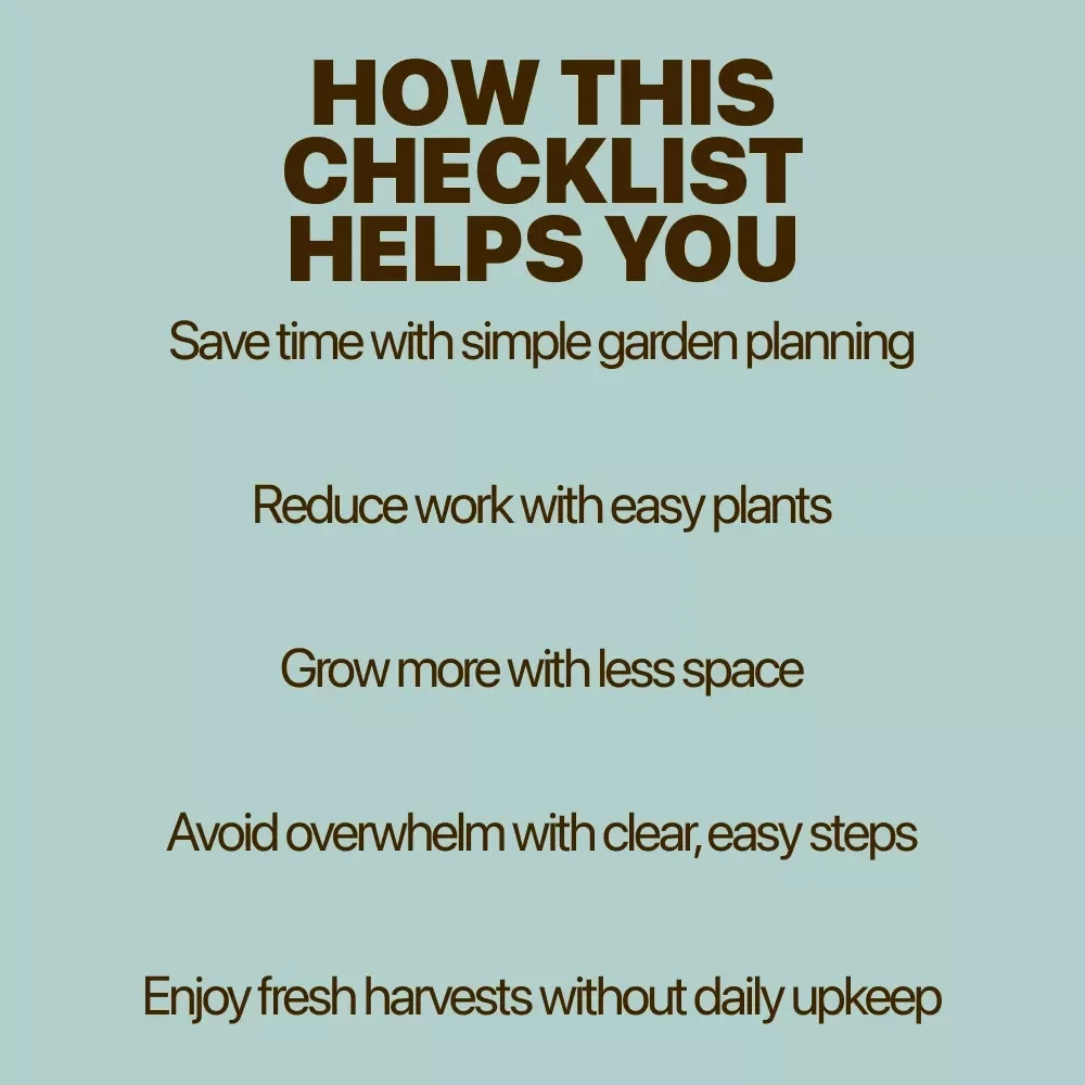 Lazy Gardener’s Quick-Plan Checklist – Low Effort Garden Planning Printable, Simple Garden Setup Guide, Easy Beginner Gardening Download