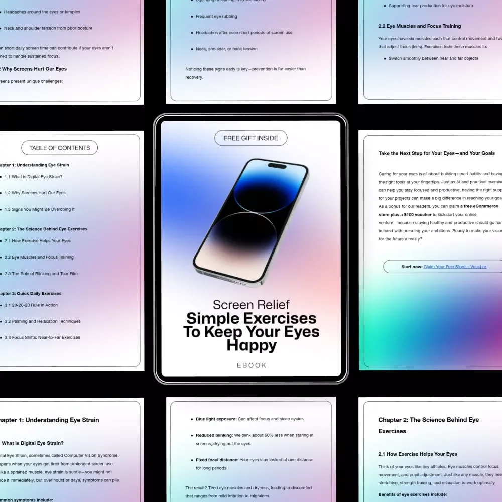 Screen Relief: Simple Exercises to Keep Your Eyes Happy - A Digital Guide to Reducing Eye Strain from Screens
