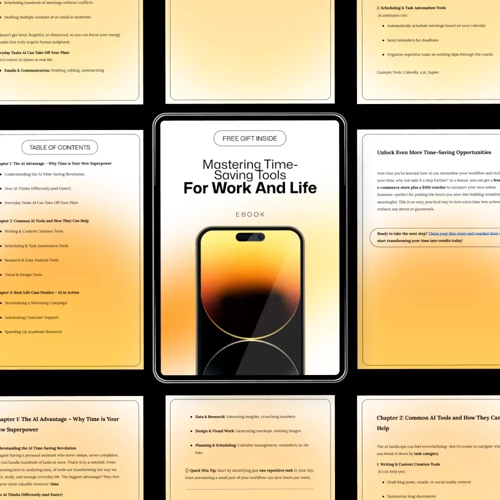 Mastering Time-Saving Tools for Work and Life – Practical eBook on how ai tools can save time, Boost Productivity, Work Smarter, Digital Download Guide