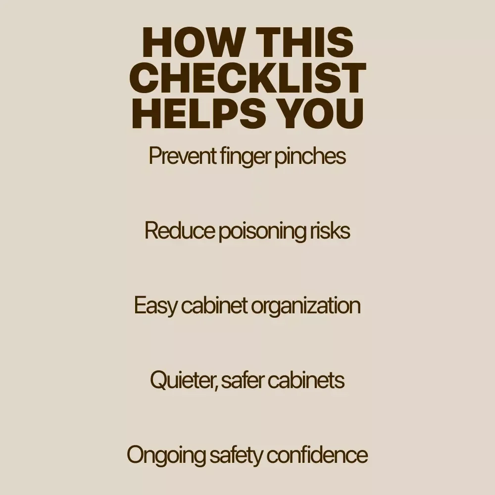 Cabinet Safety for Kids Checklist | Child Safety for Cabinets Digital Download | Printable Home Safety Guide for Parents