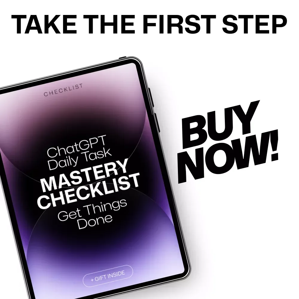 ChatGPT Daily Task Mastery Checklist: Get Things Done | AI Productivity Planner + chatgpt tips for managing daily tasks