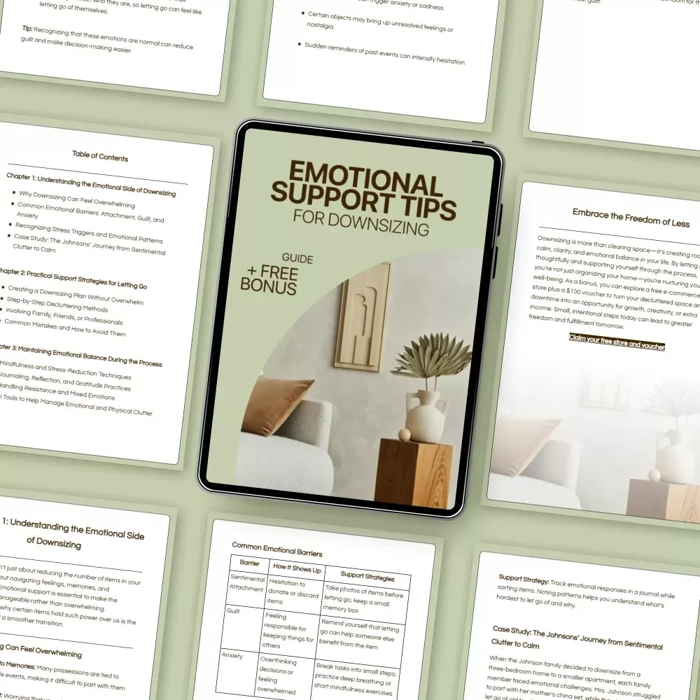 Emotional Support Tips for Downsizing – A Compassionate Guide with Downsizing Emotional Support Tips for Letting Go, Decluttering with Confidence, and Finding Calm