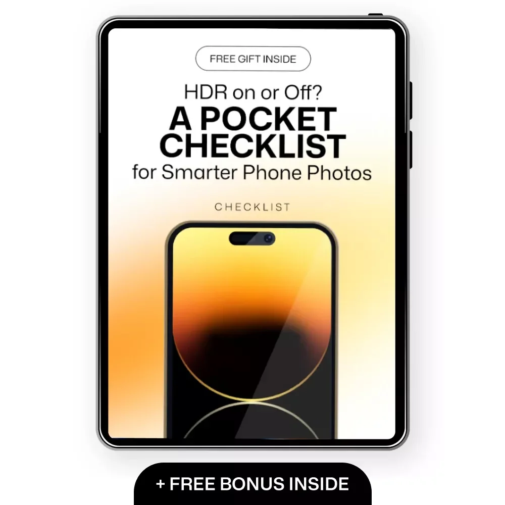 HDR on or Off? A Pocket Checklist for Smarter Phone Photos | Phone Camera HDR On or Off Quick Guide | Instant Download