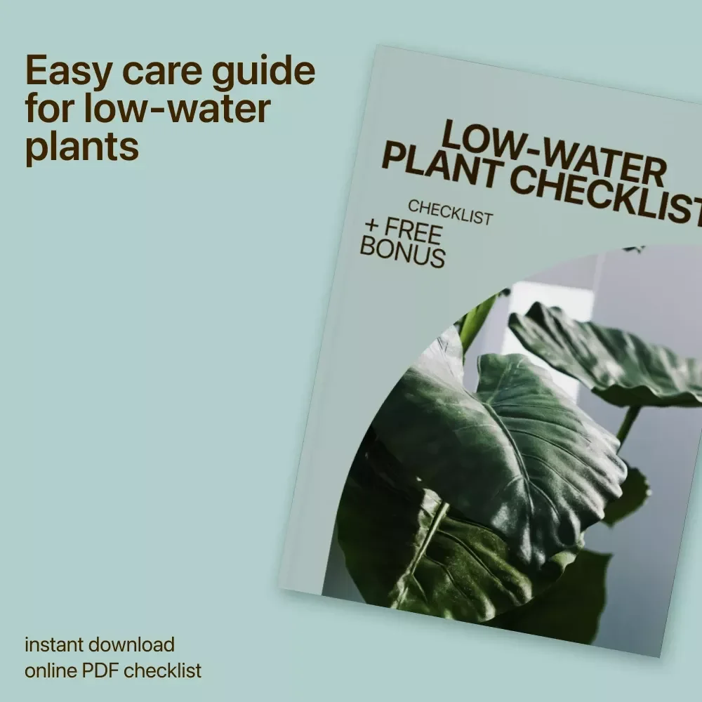 Low-Water Plant Checklist | Easy Care Guide for Plants That Need Little Water | Minimal Watering Indoor Plant Checklist