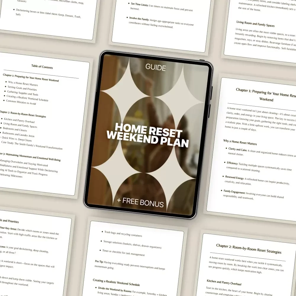 Home Reset Weekend Plan – Digital Guide for a Calm, Organized Home | Home Reset Weekend Plan Checklist & Step-by-Step System