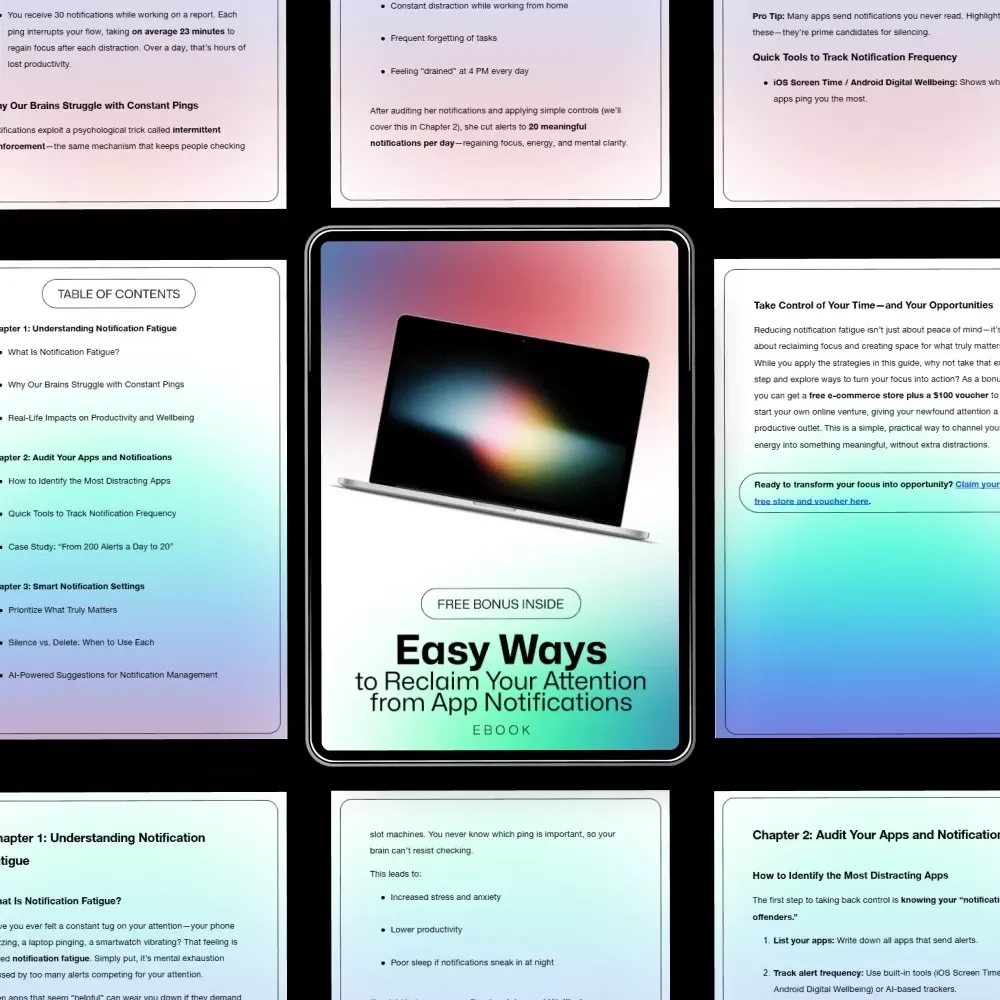Easy Ways to Reclaim Your Attention from App Notifications - Reduce App Notifications Fatigue eBook