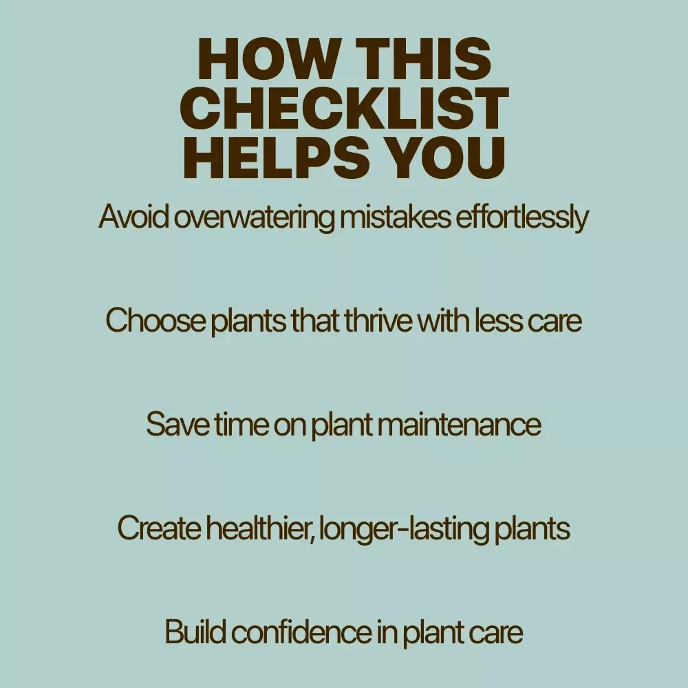 Low-Water Plant Checklist | Easy Care Guide for Plants That Need Little Water | Minimal Watering Indoor Plant Checklist