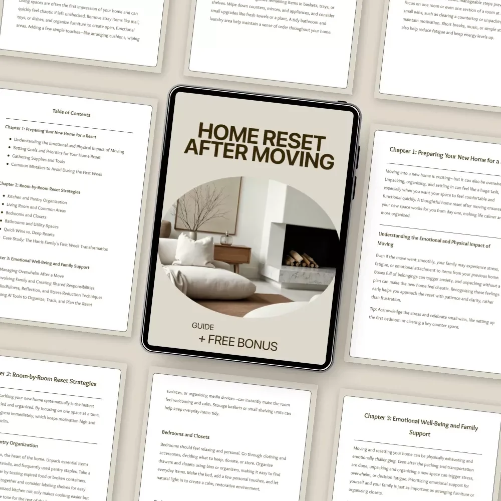 Home Reset After Moving – Step-by-Step Home Reset After Moving Guide for Organizing, Decluttering & Creating a Calm New Start