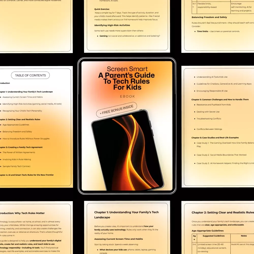 Screen Smart: A Parent’s Guide to Tech Rules for Kids – Digital Download eBook for Setting Screen Time Boundaries