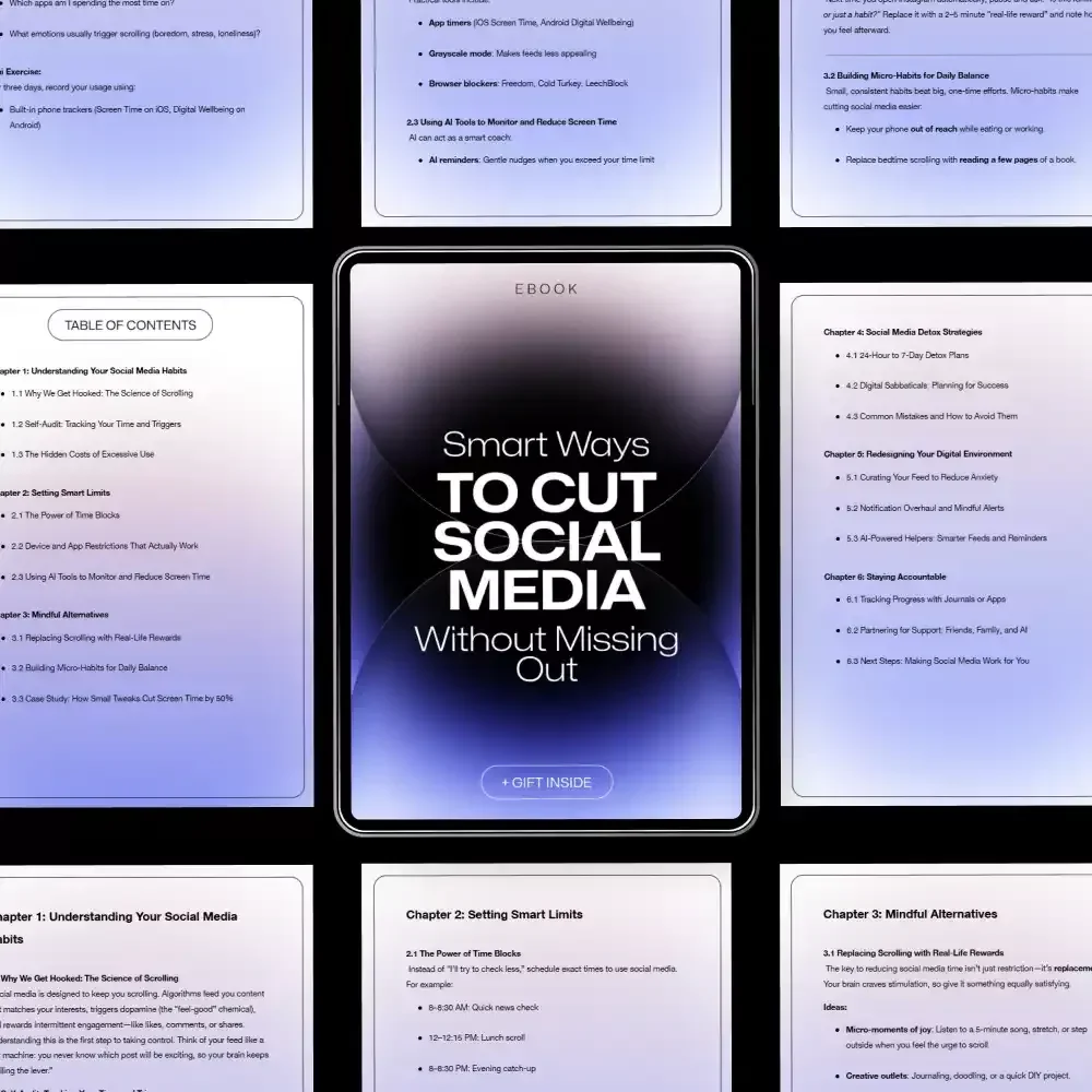 Smart Ways to Cut Social Media Without Missing Out | Digital Ebook Guide for Balance, Focus & the Best Ways to Cut Social Media Time
