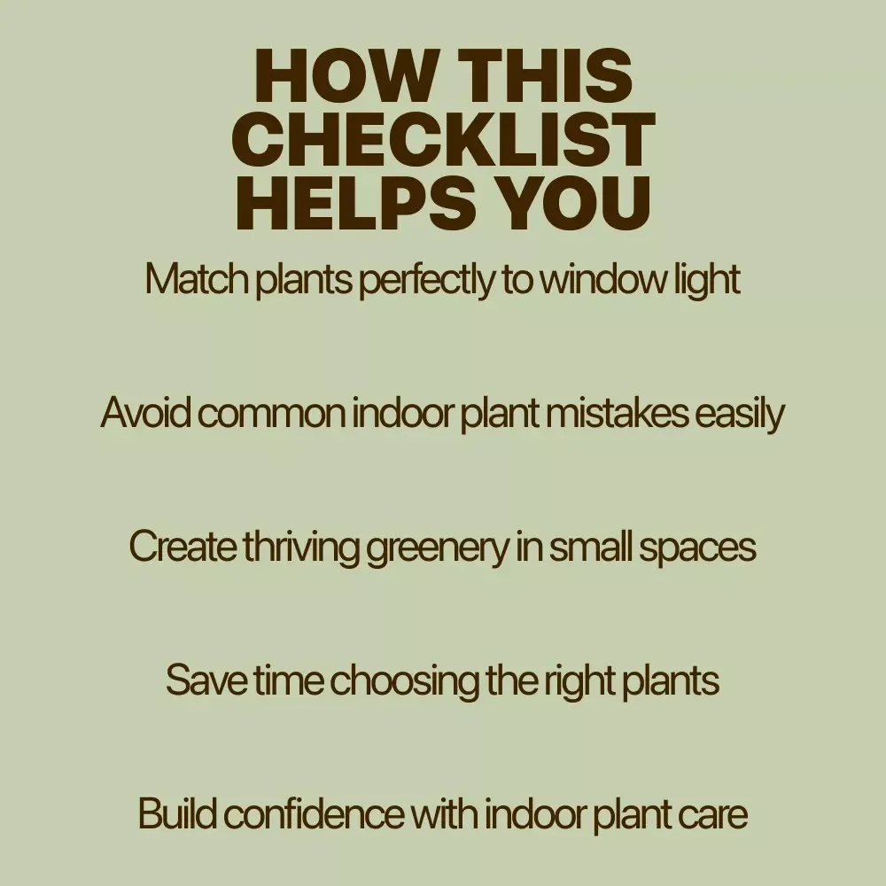 Window Sill Plant Ideas – Easy Indoor Gardening Checklist | Digital Download for Small Spaces, Sunlight Matching & Plant Care