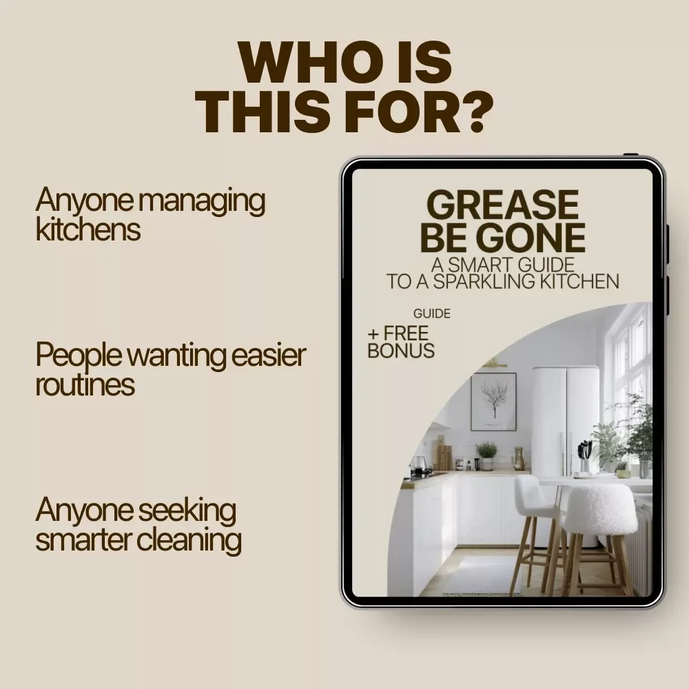 Grease Be Gone: A Smart Guide to a Sparkling Kitchen | Digital Cleaning Guide for Grease Buildup in Kitchen | Easy, Modern, Downloadable Home Care Resource