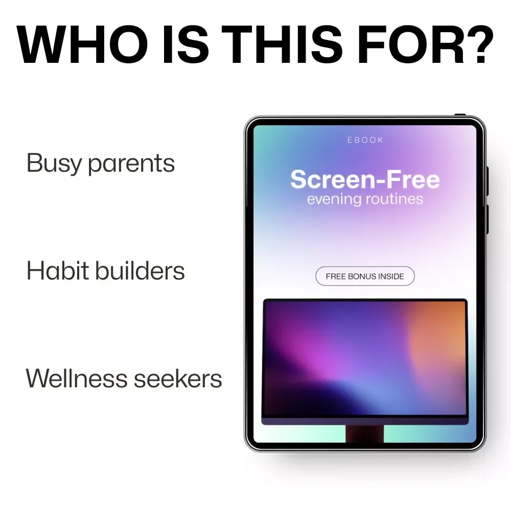 Screen-Free Evening Routines | Practical eBook for Calm Nights & Better Sleep | Screen-Free Wind Down Guide with Proven screen free wind down routines