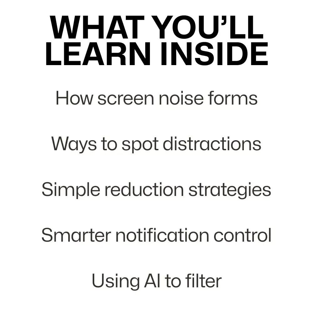 Reducing Background Screen Noise | Digital Guide for Reducing Background Screen Noise, Focus & Productivity | Instant Download