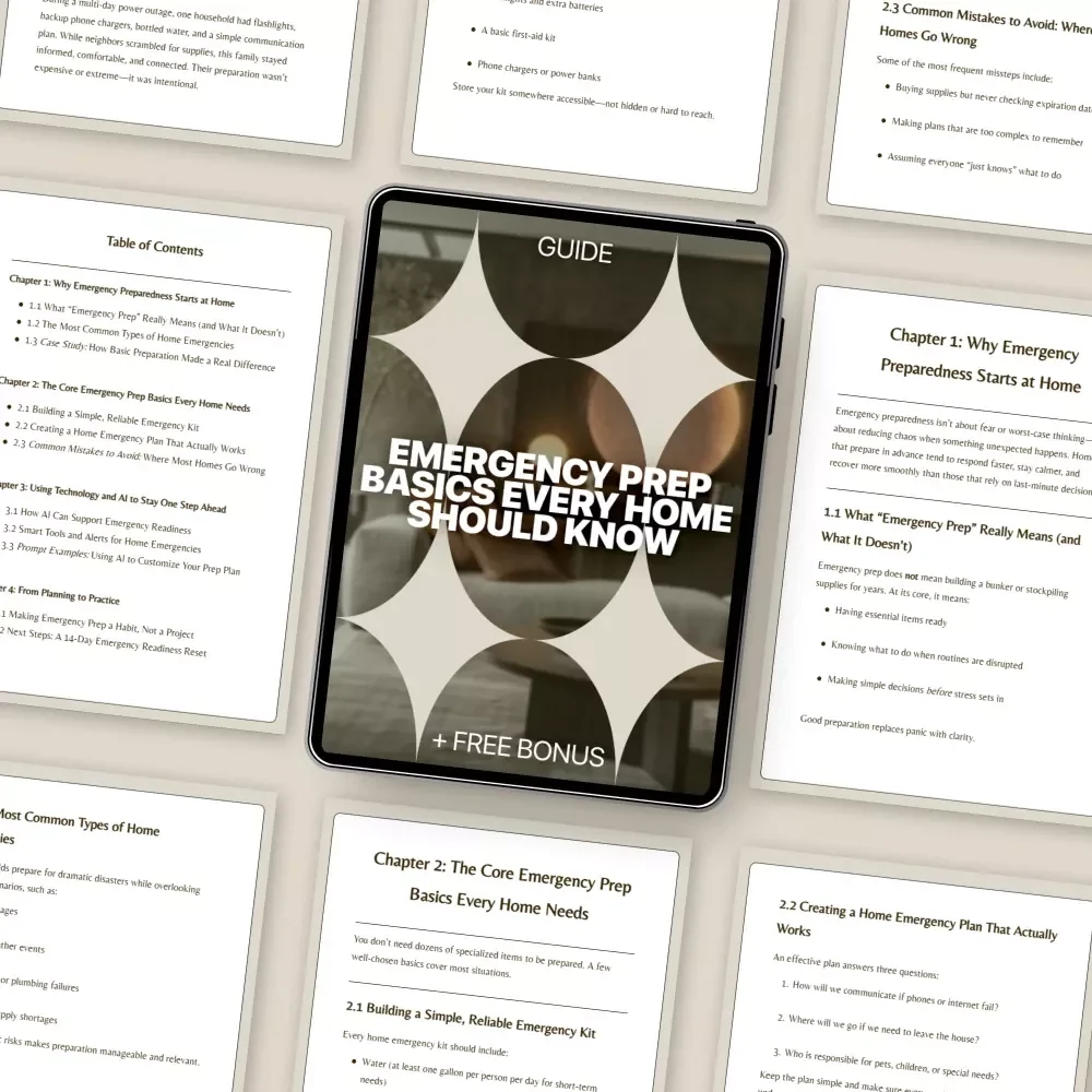 Emergency Prep Basics Every Home Should Know – Practical Home Readiness Guide for Families, Renters & Homeowners | Emergency Prep Basics for Homes