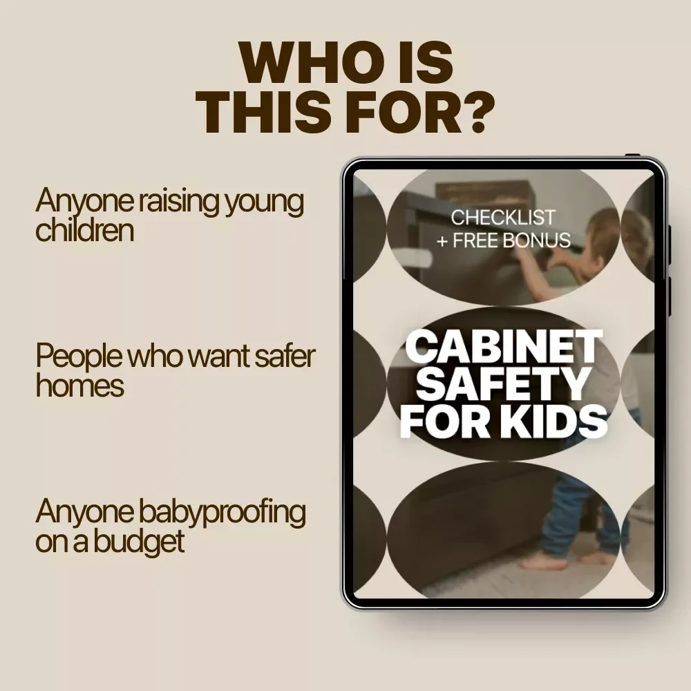 Cabinet Safety for Kids Checklist | Child Safety for Cabinets Digital Download | Printable Home Safety Guide for Parents