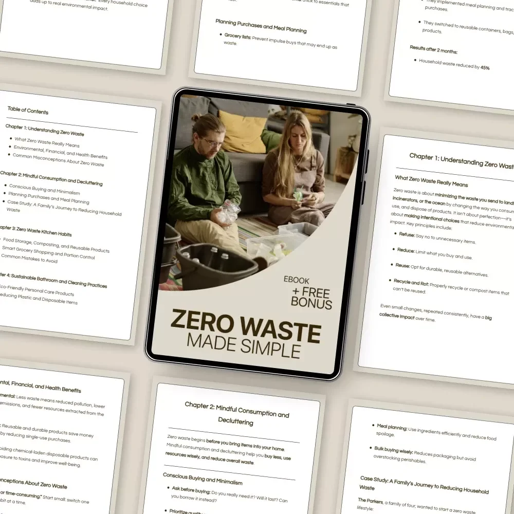 Zero Waste Made Simple | Beginner-Friendly eBook Guide to Sustainable Living & Zero Waste Basics for Beginners