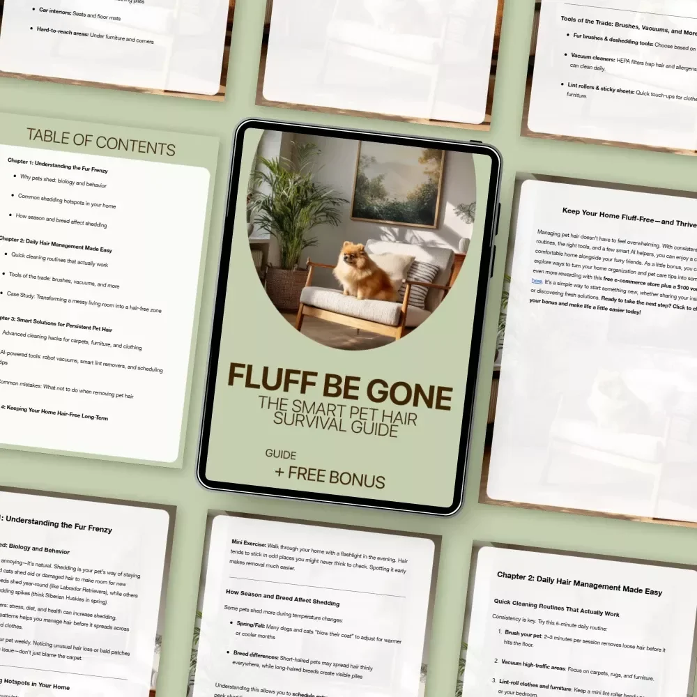 Fluff Be Gone: The Smart Pet Hair Survival Guide | Digital Home Cleaning Guide for Pet Owners | Pet Hair Everywhere What to Do