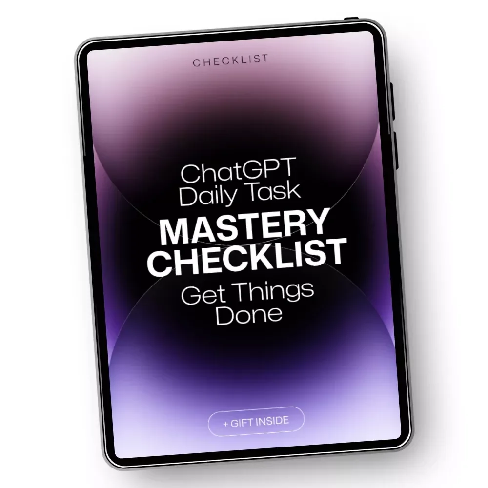 ChatGPT Daily Task Mastery Checklist: Get Things Done | AI Productivity Planner + chatgpt tips for managing daily tasks