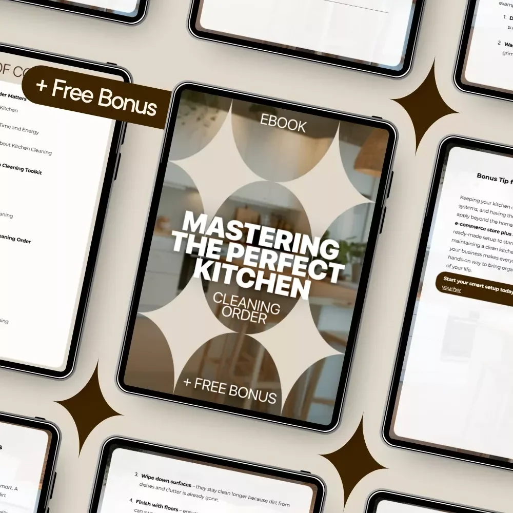Mastering the Perfect Kitchen Cleaning Order | Kitchen Cleaning Order Explained eBook | Step-by-Step Smart & Eco-Friendly Kitchen Cleaning Guide