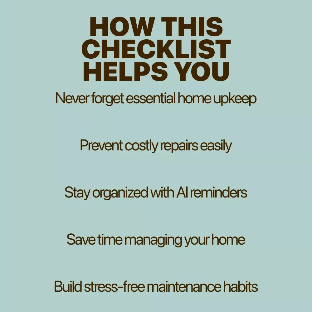 AI-Powered Home Maintenance Reminder Checklist | Smart AI Home Maintenance Reminders for Busy Homeowners