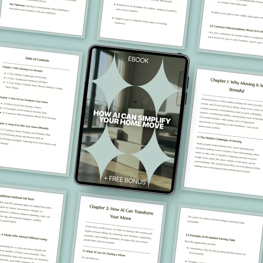 How AI Can Simplify Your Home Move | Smart Moving eBook | Stress-Free Planning Guide Using ai for moving homes