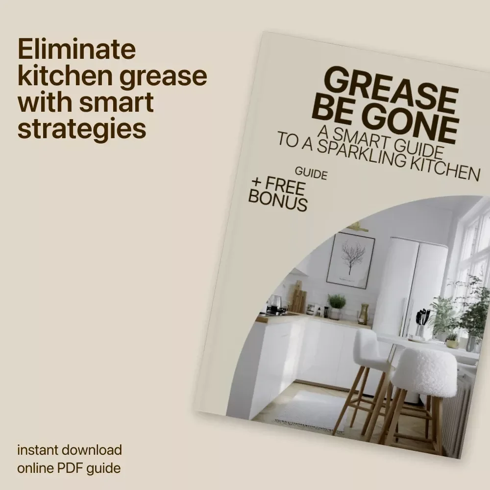 Grease Be Gone: A Smart Guide to a Sparkling Kitchen | Digital Cleaning Guide for Grease Buildup in Kitchen | Easy, Modern, Downloadable Home Care Resource