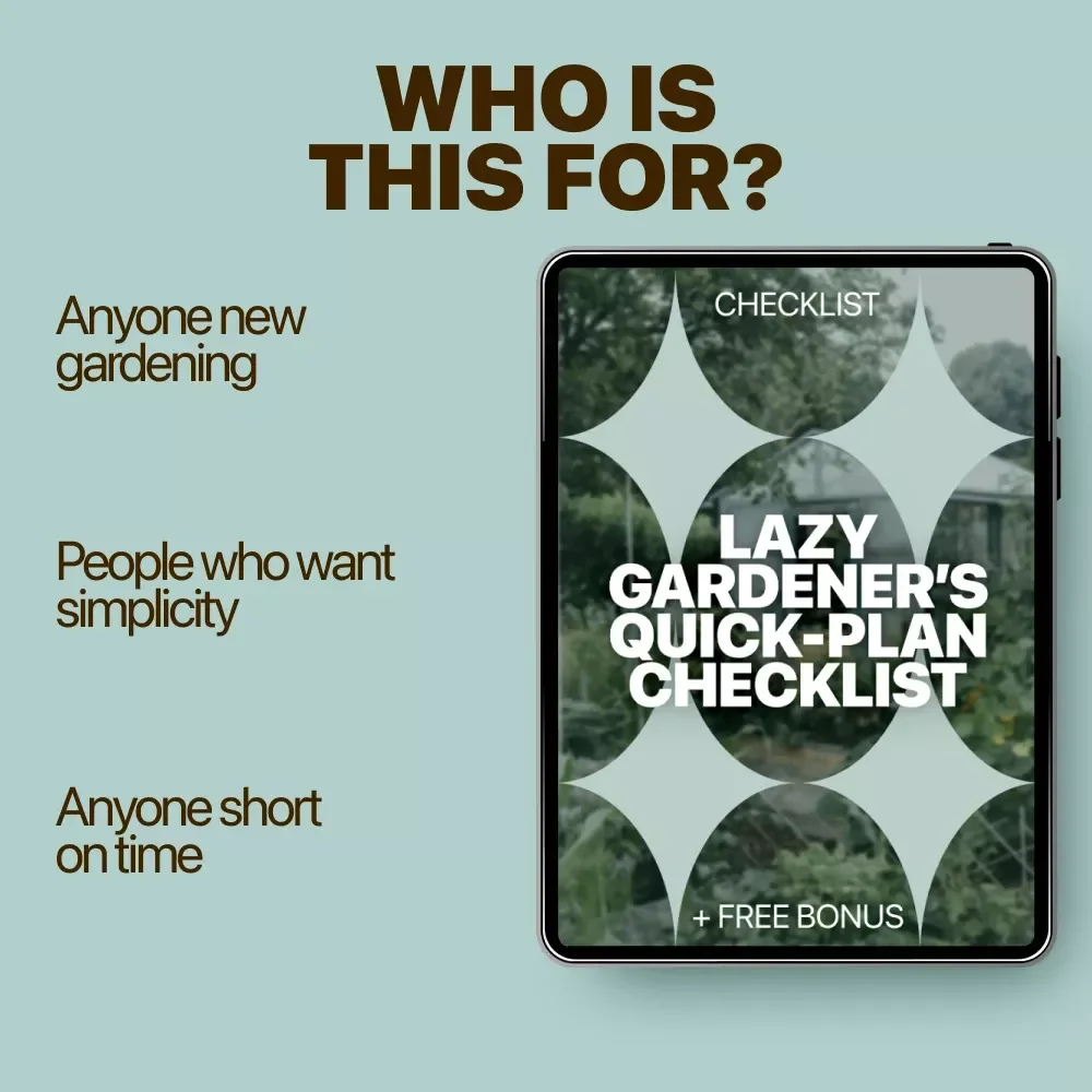 Lazy Gardener’s Quick-Plan Checklist – Low Effort Garden Planning Printable, Simple Garden Setup Guide, Easy Beginner Gardening Download