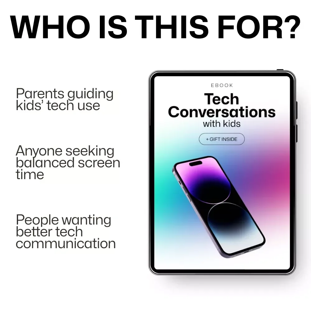 Tech Conversations with Kids: A Practical Guide to Navigating Digital Spaces, Setting Boundaries & Fostering Healthy Screen Time Habits