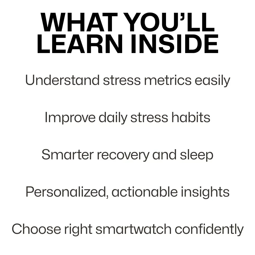 Understanding Smartwatch Stress Tracking | Smart Watch Stress Tracking What Is It Guide | AI Stress Metrics, HRV & Wellness eBook