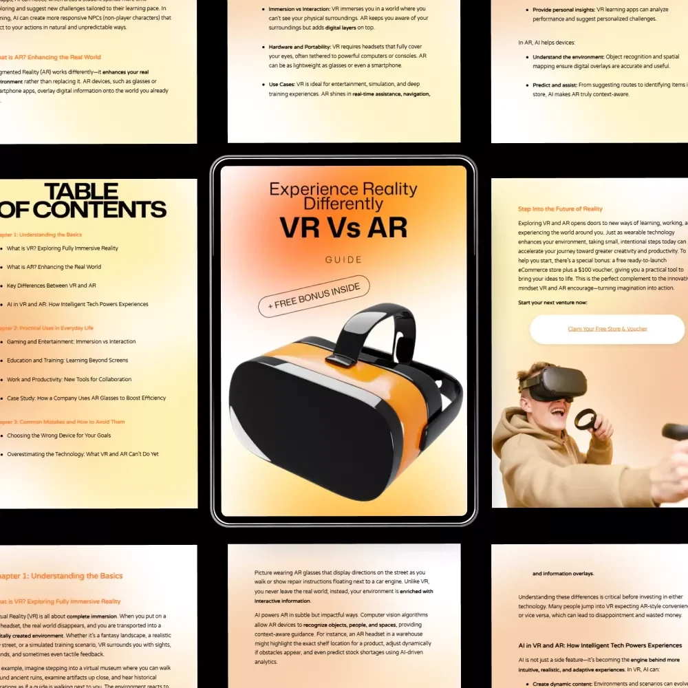 Experience Reality Differently: VR vs AR Guide - Understand the Key Differences Between VR Headset vs AR Glasses