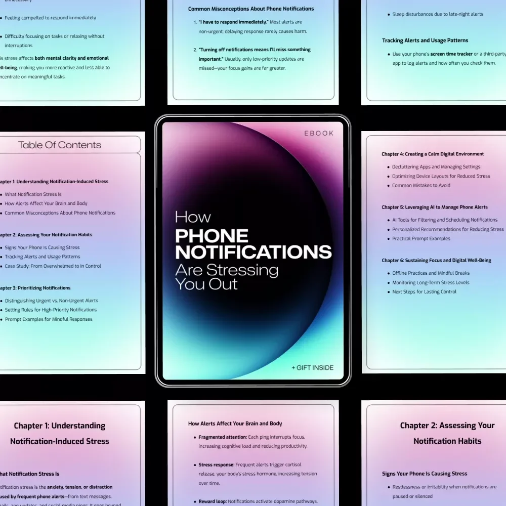 How Phone Notifications Are Stressing You Out – Digital eBook Guide to Reducing Phone Notifications and Stress, Reclaim Focus, Calm Your Mind, and Build Healthier Digital Habits