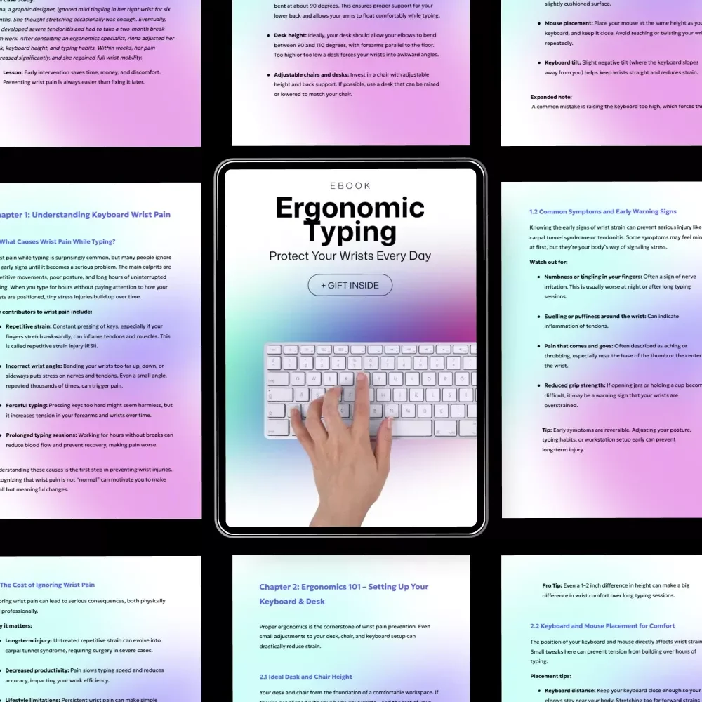 Ergonomic Typing: Protect Your Wrists Every Day – Keyboard Wrist Pain Prevention eBook & Digital Guide