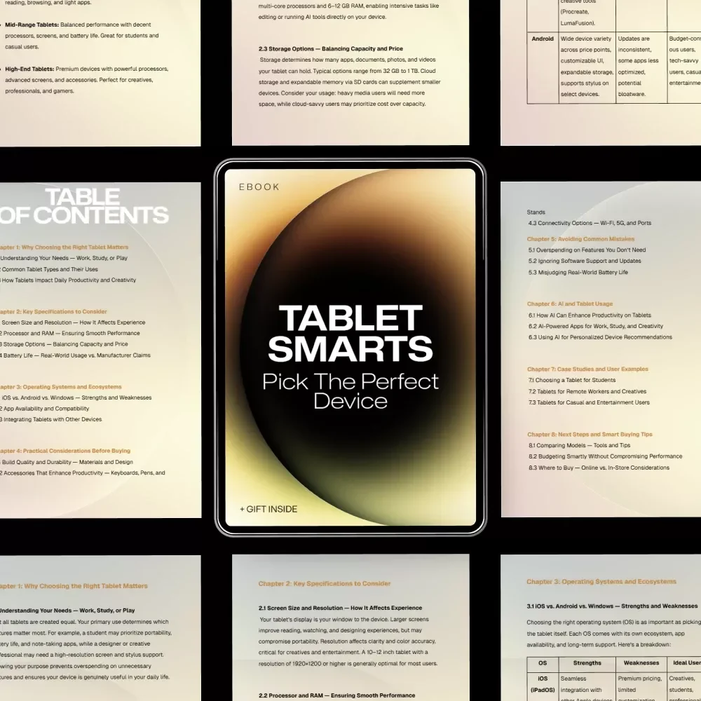 Tablet Smarts: Pick the Perfect Device | Smart Buyer’s Guide & Ebook on how to choose a tablet for Work, Study & Play