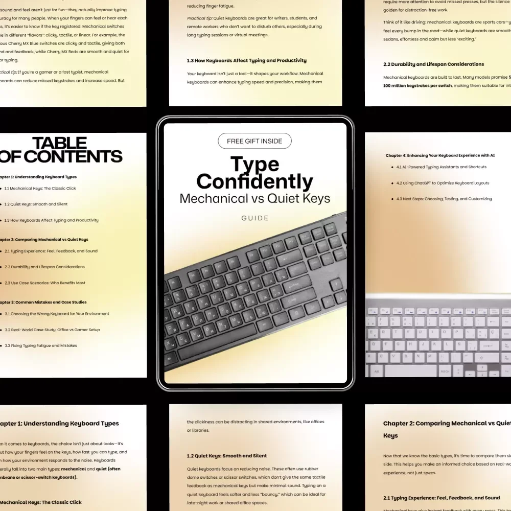 Type Confidently: Mechanical vs Quiet Keys – Ultimate Guide to Keyboard Mechanical vs Quiet Keys for Typing, Productivity, and Custom Setup