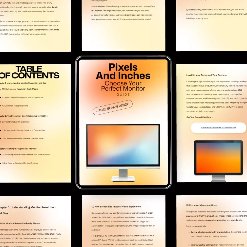Pixels and Inches: Choose Your Perfect Monitor – Clear Guide to End Monitor Resolution vs Size Confusion for Work, Gaming & Creative Displays