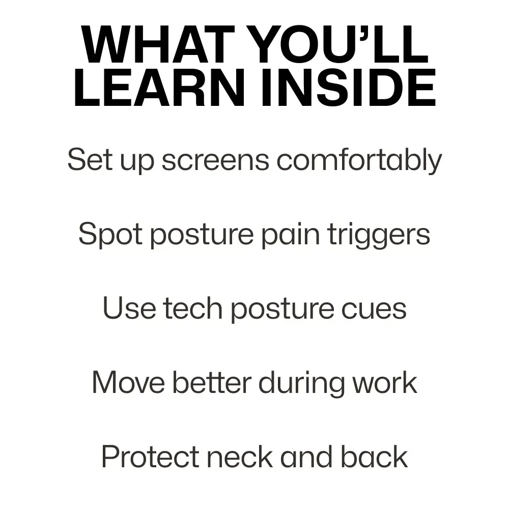 Posture Tips for Healthy Screen Use – Practical Guide with posture tips for screen use | Digital Download for Desk, Phone & Laptop Users