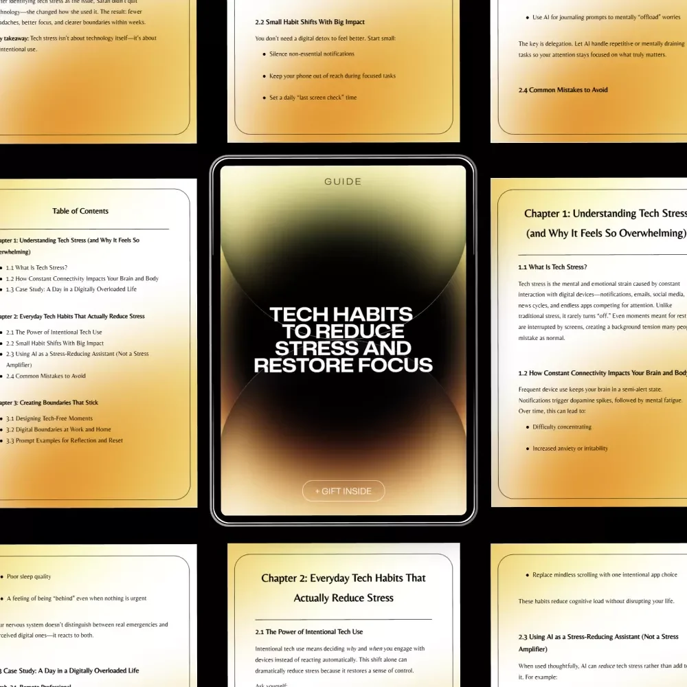 Tech Habits to Reduce Stress and Restore Focus – Practical Guide for Tech Stress Reduction Habits, Digital Balance, and Calmer Screen Time